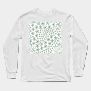 Mid Century Modern Flowers / Maximalist Floral Decor in Sage Green, Creamy Yellow, and White Long Sleeve T-Shirt